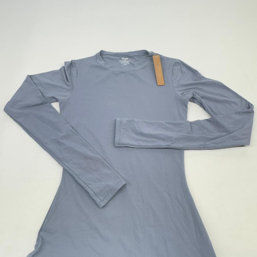 SKIMS Fits Everybody Crewneck Long Sleeve Dress Gray Size XS New